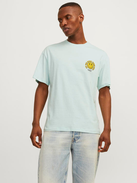 Camiseta oversize estampada azul  - JORFRUTTI