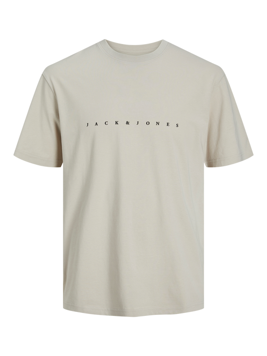 Camiseta con logo beige - JJESTAR