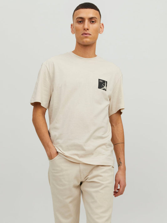 Camiseta de manga corta beige- JCOFILO
