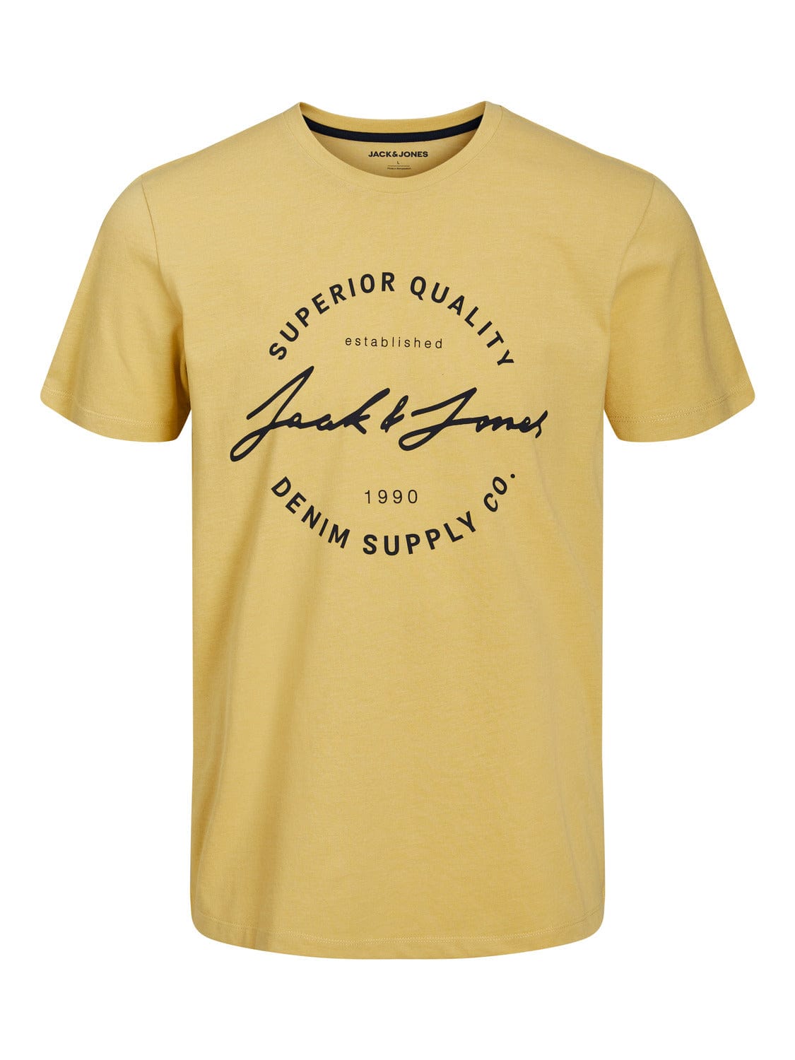 Camiseta de manga corta con logo delantero amarilla - JJACE