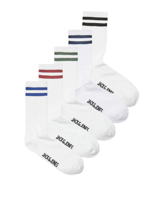 Pack de 5 calcetines alto blancos - JACFURY