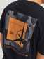 Camiseta de manga corta negra y naranja- JCOFILO