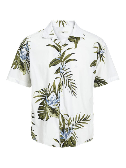 Camisa de popelín estampado tropical blanca - JPRBLATROPIC