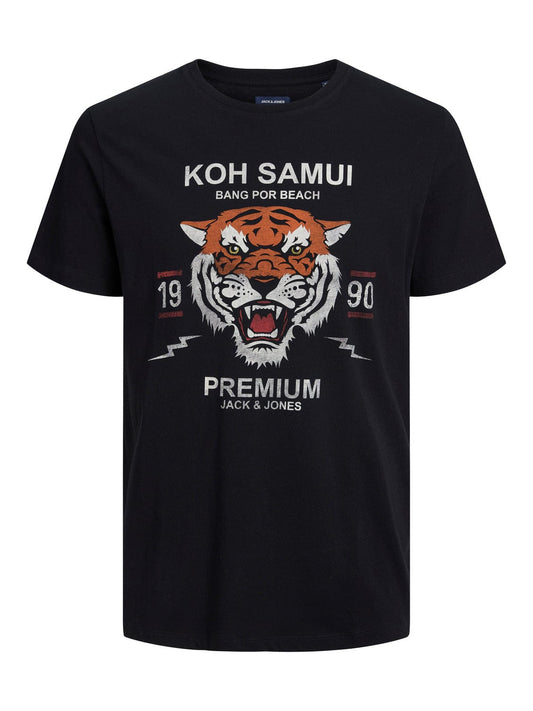 Camiseta de manga corta con estampado negra  BLUTIGER
