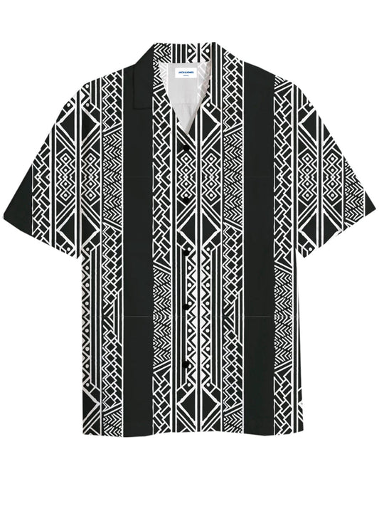 Camisa de popelín con estampado negra - JORGAVI