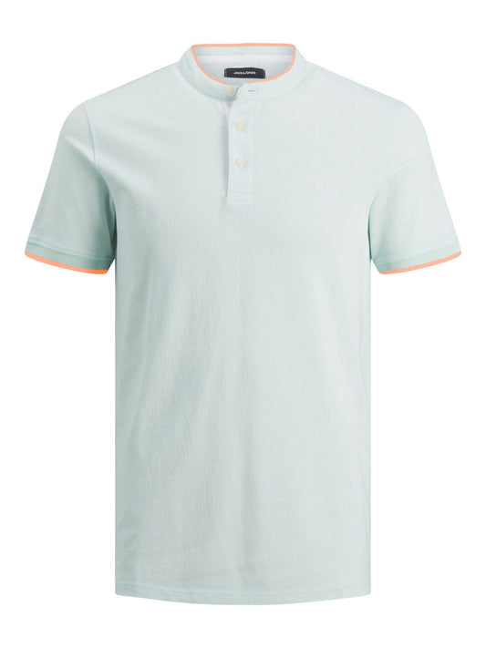 Polo básico de cuello mao verde agua-  JJEPAULOS