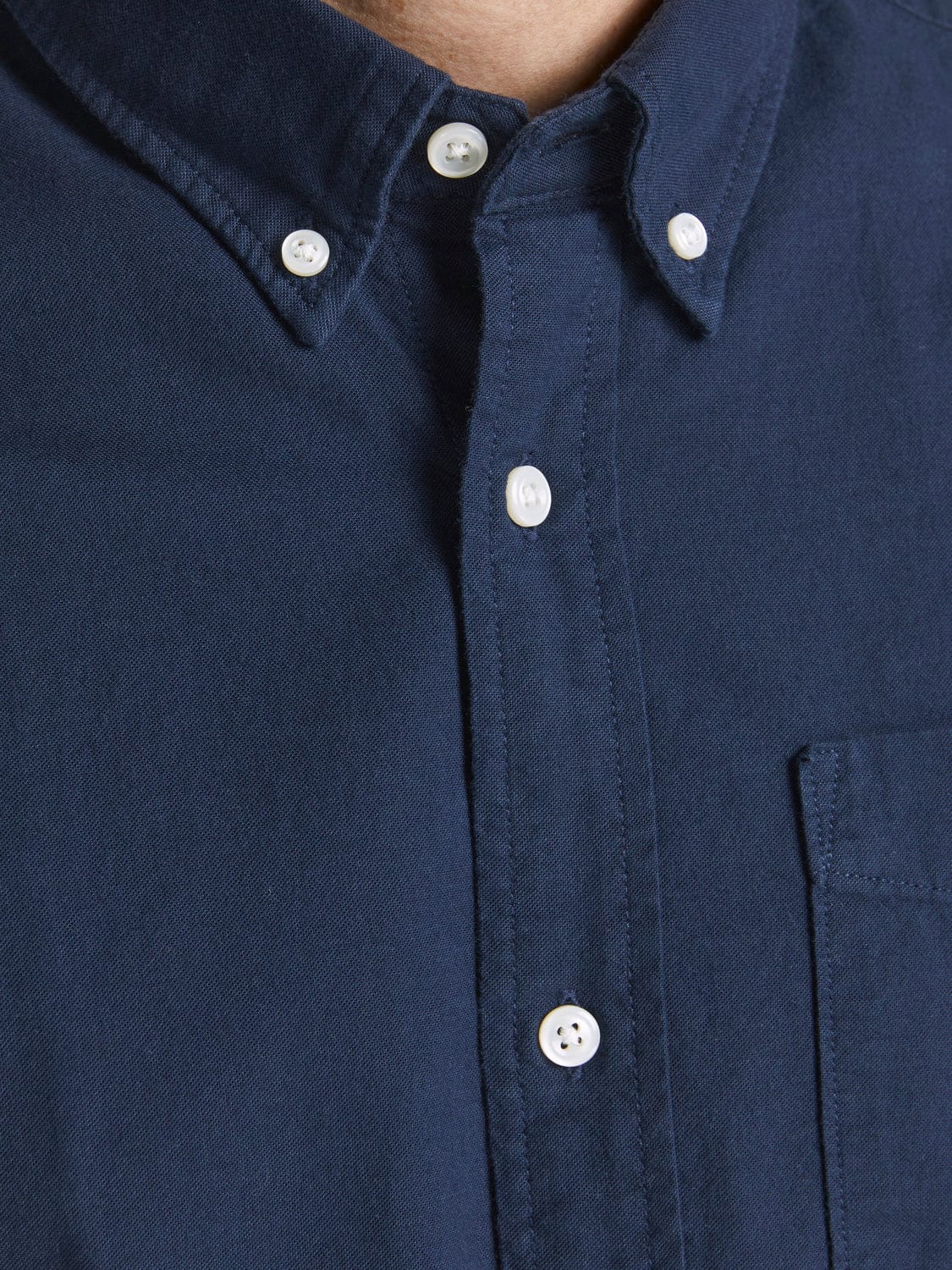 Camisa algodón orgánico con bolsillo azul marino -JPRBLUBROOK