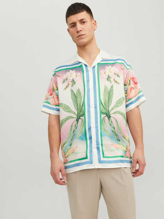 Camisa de popelín estampado tropical - JORPECHE