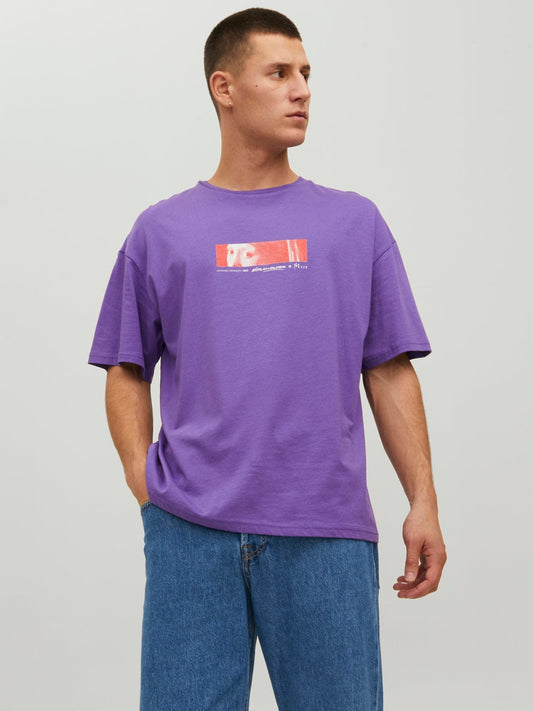 Camiseta de algodón con estampado morada - MASTERPIECE