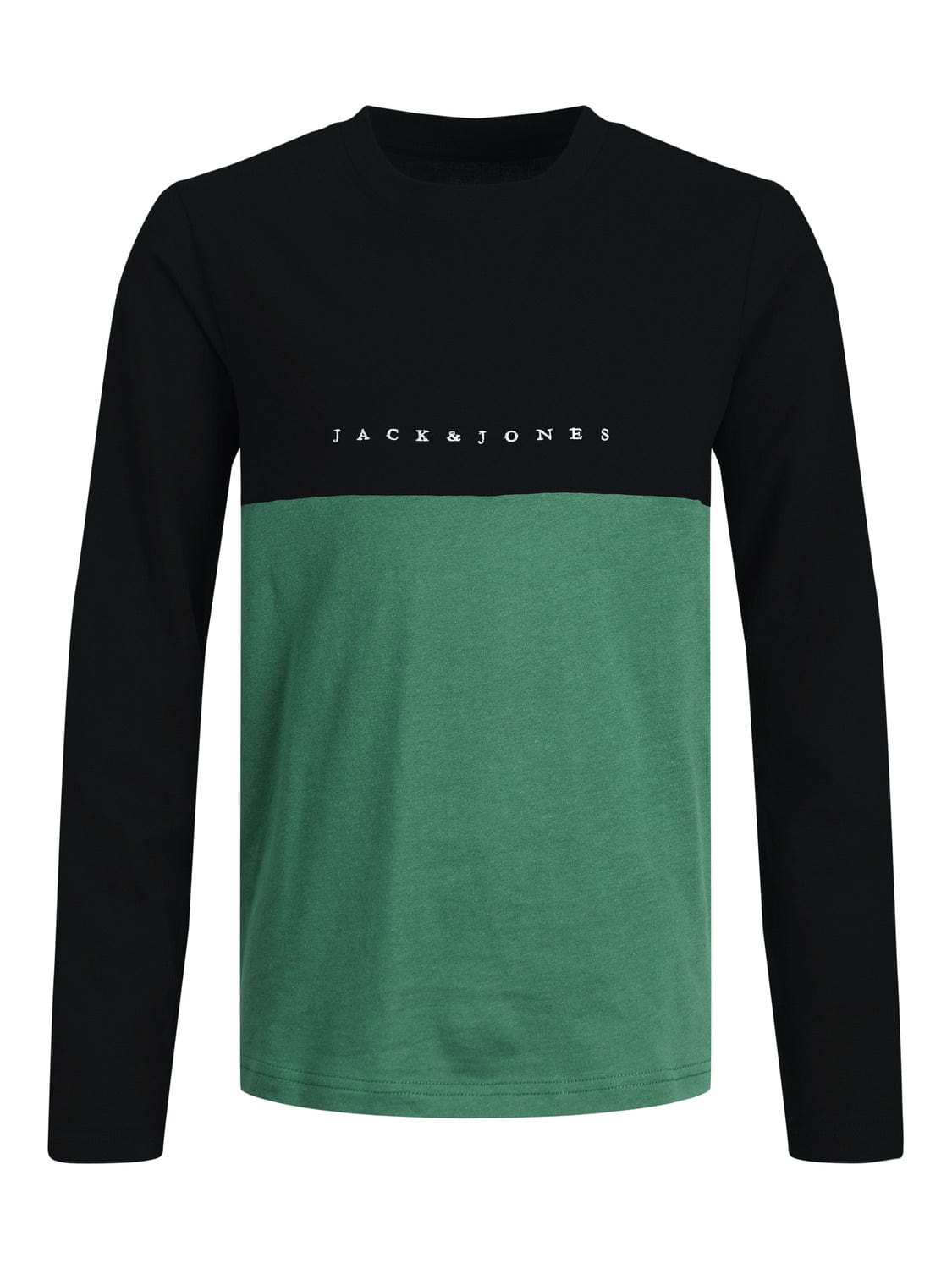 Camiseta de manga larga con leterring delantero bicolor negra y verde - JORCOPENHAGEN