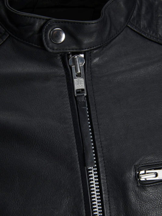 Chaqueta de piel con cremallera negra - JPRBLAFETCH