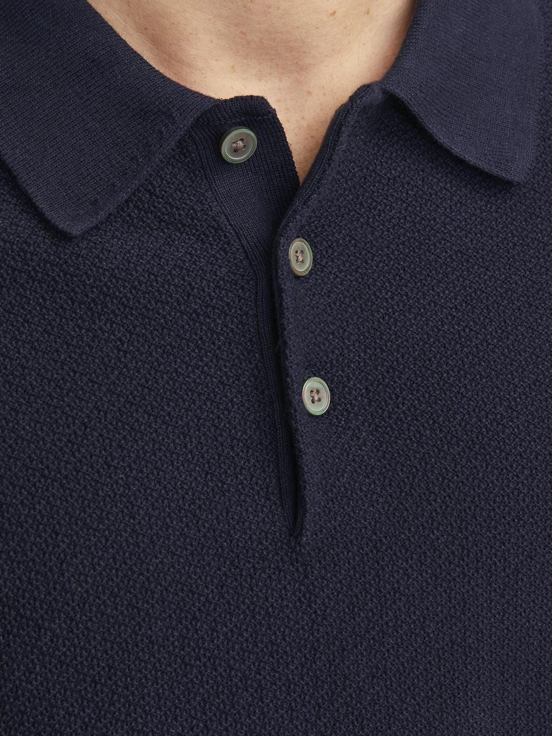 Polo azul cuello con botones - JPRBLUSANDRI