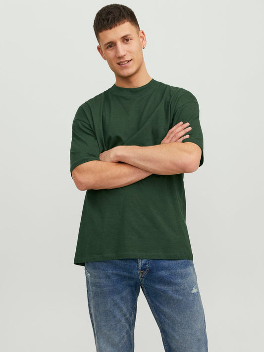 Camiseta manga corta verde oliva -JJETIMO
