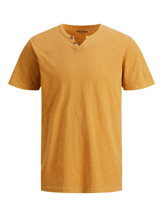 Camiseta con cuello de pico amarillo anaranjado - SPLIT