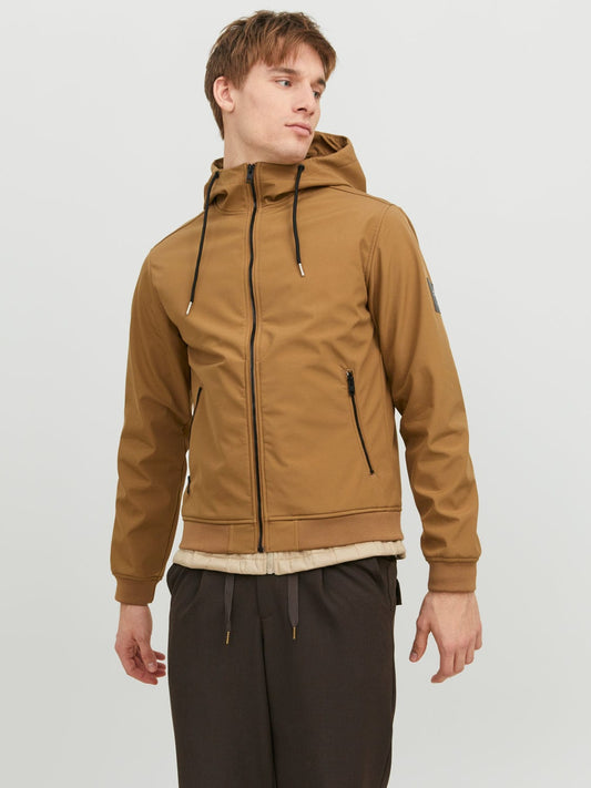 Chaqueta con capucha marrón - JJEBASIC