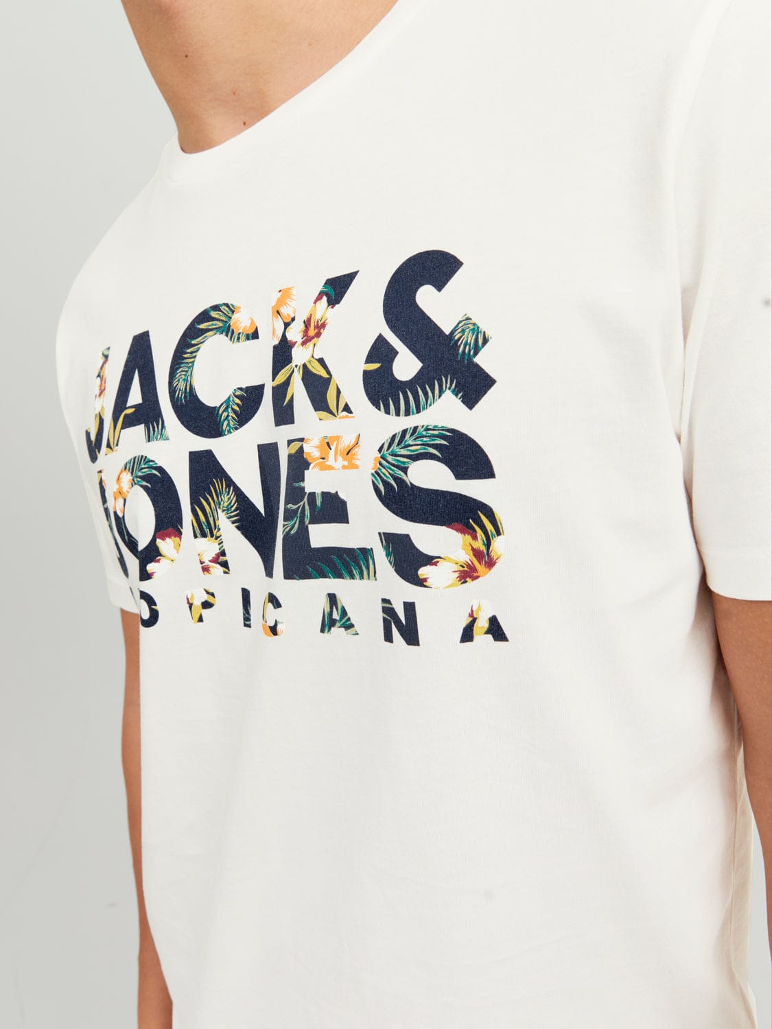Camiseta manga corta con logo estampado blanco - JJBECS
