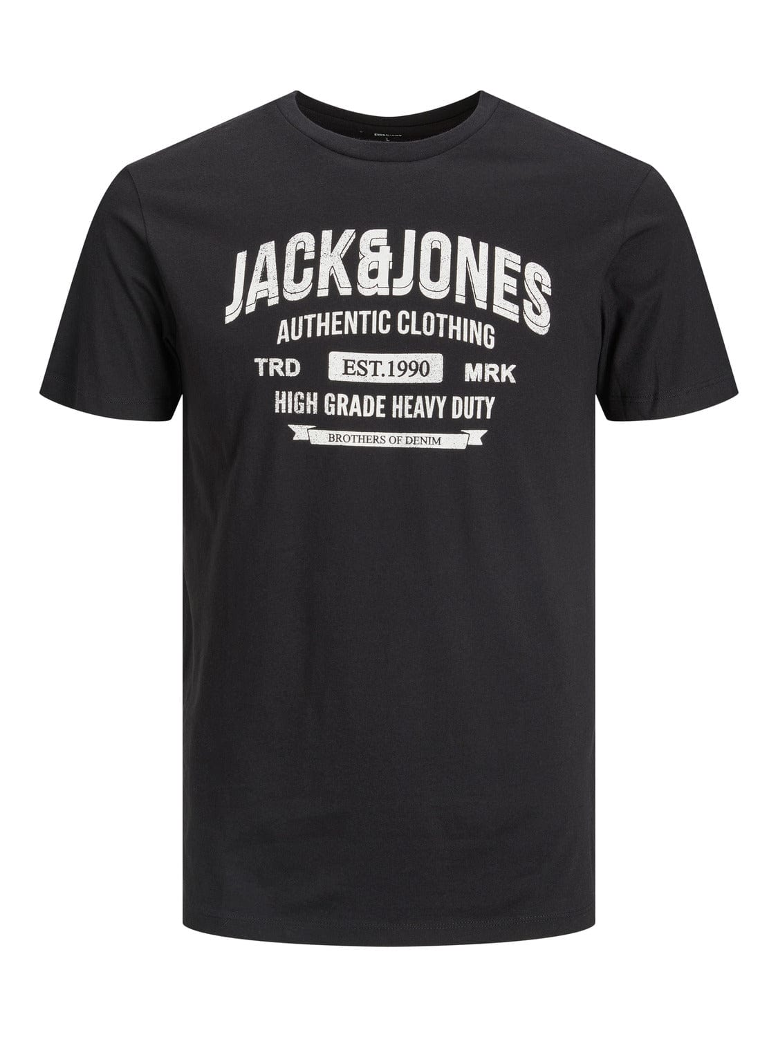 Camiseta de manga corta con logo delantero negra - JJEJEANS