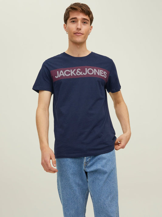 Camiseta de manga corta con logo azul marino - CORP