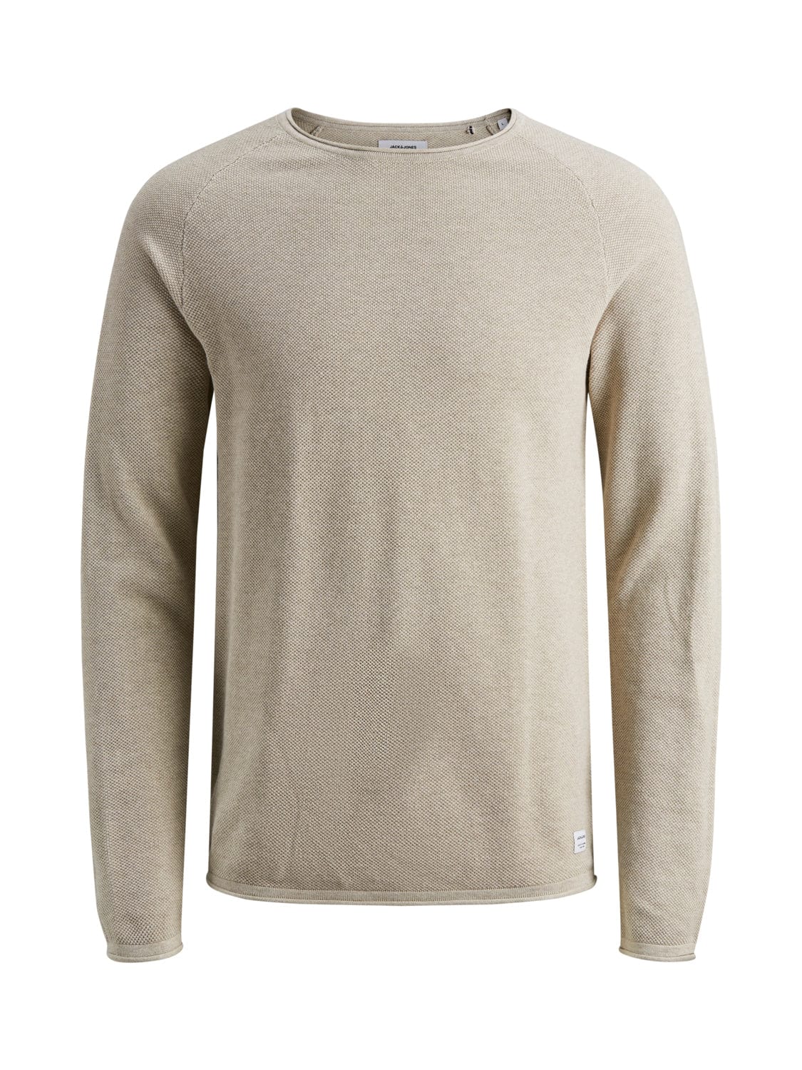 Jersey cuello redondo algodón beige -JJHILL