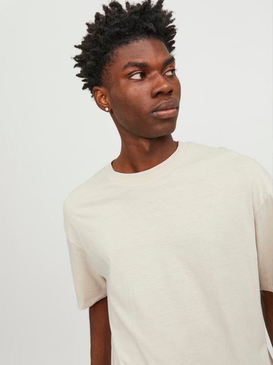 Camiseta manga corta beige - JJEBRADLEY TEE SS O-NECK NOOS
