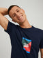 Camiseta de manga corta con logo azul marina BECKSS