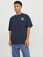 Camiseta oversize estampada azul marino - JORBREAKFAST