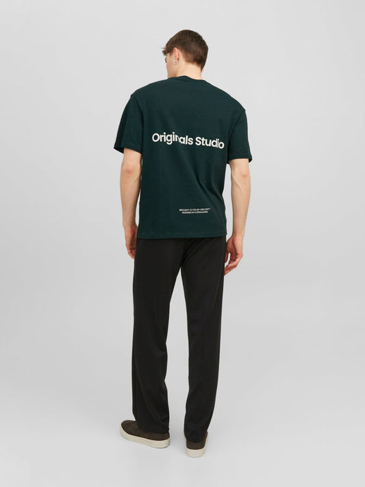 Camiseta estampada básica verde oscuro - JORVESTERBRO