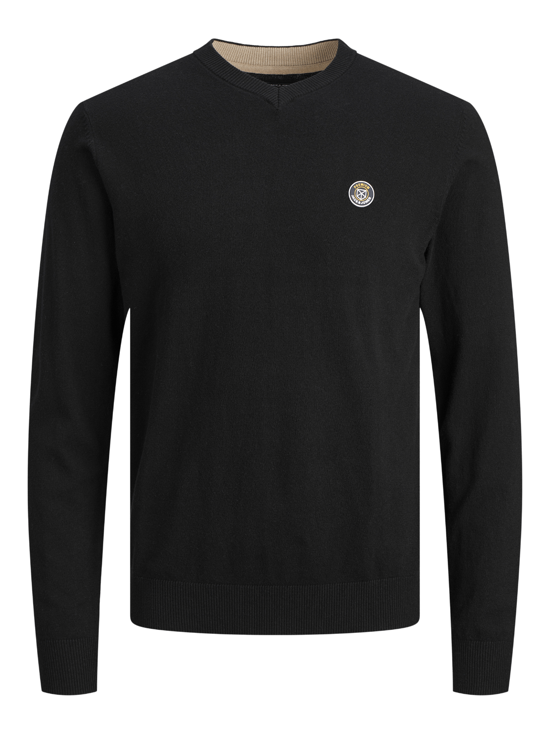 Jersey cuello de pico básico negro - JPRBLURUBBER