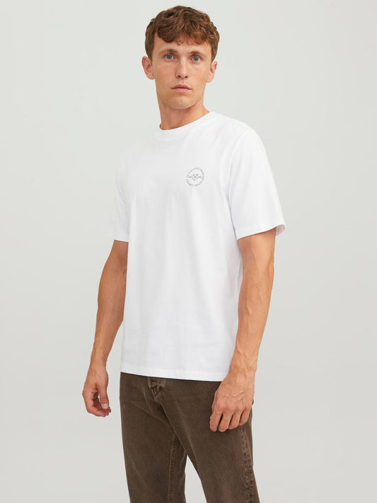 Camiseta maca corta blanca con logo -JPRBLUSHIELD