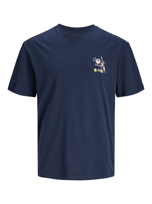Camiseta estampada azul marino -JORMAKI