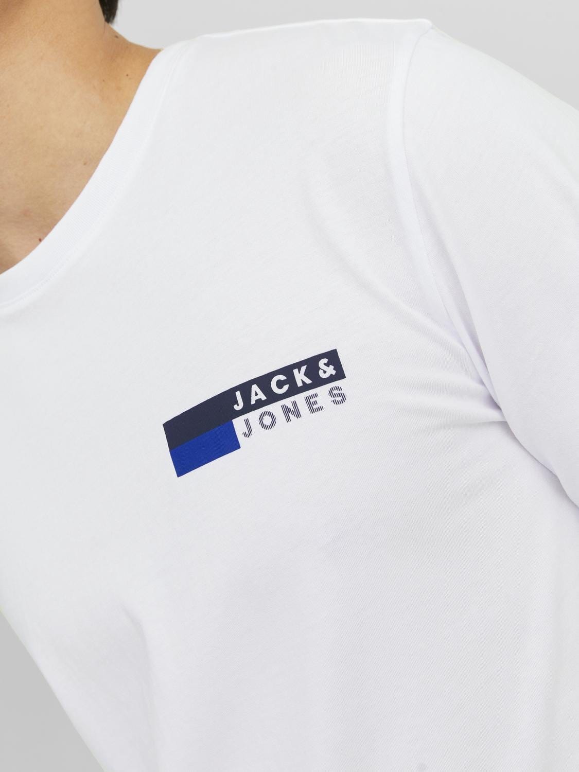 Camiseta con logo blanca -  JJECORP LOGO TEE PLAY SS O-NECK NOOS