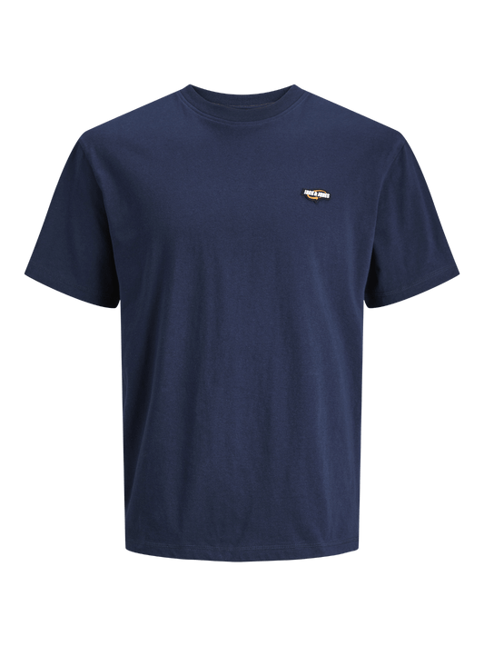 Camiseta azul marino manga corta -JCOBLACK