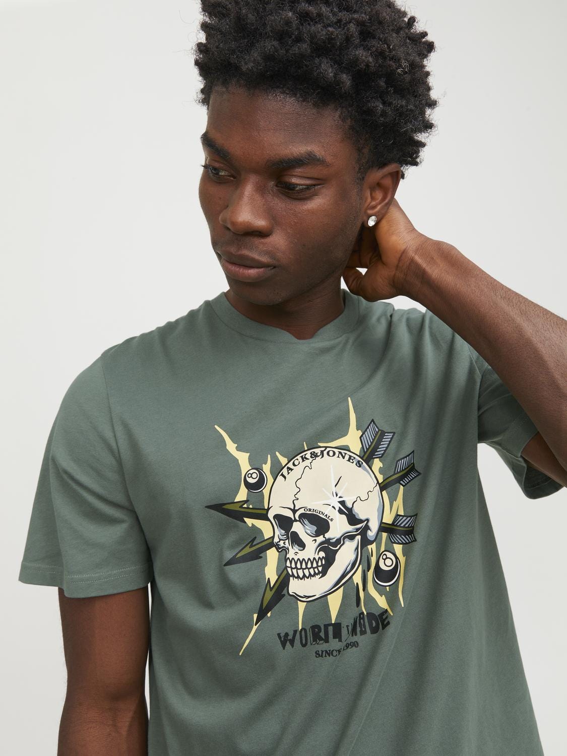 Camiseta manga corta estampada verde-JORHEAVENS