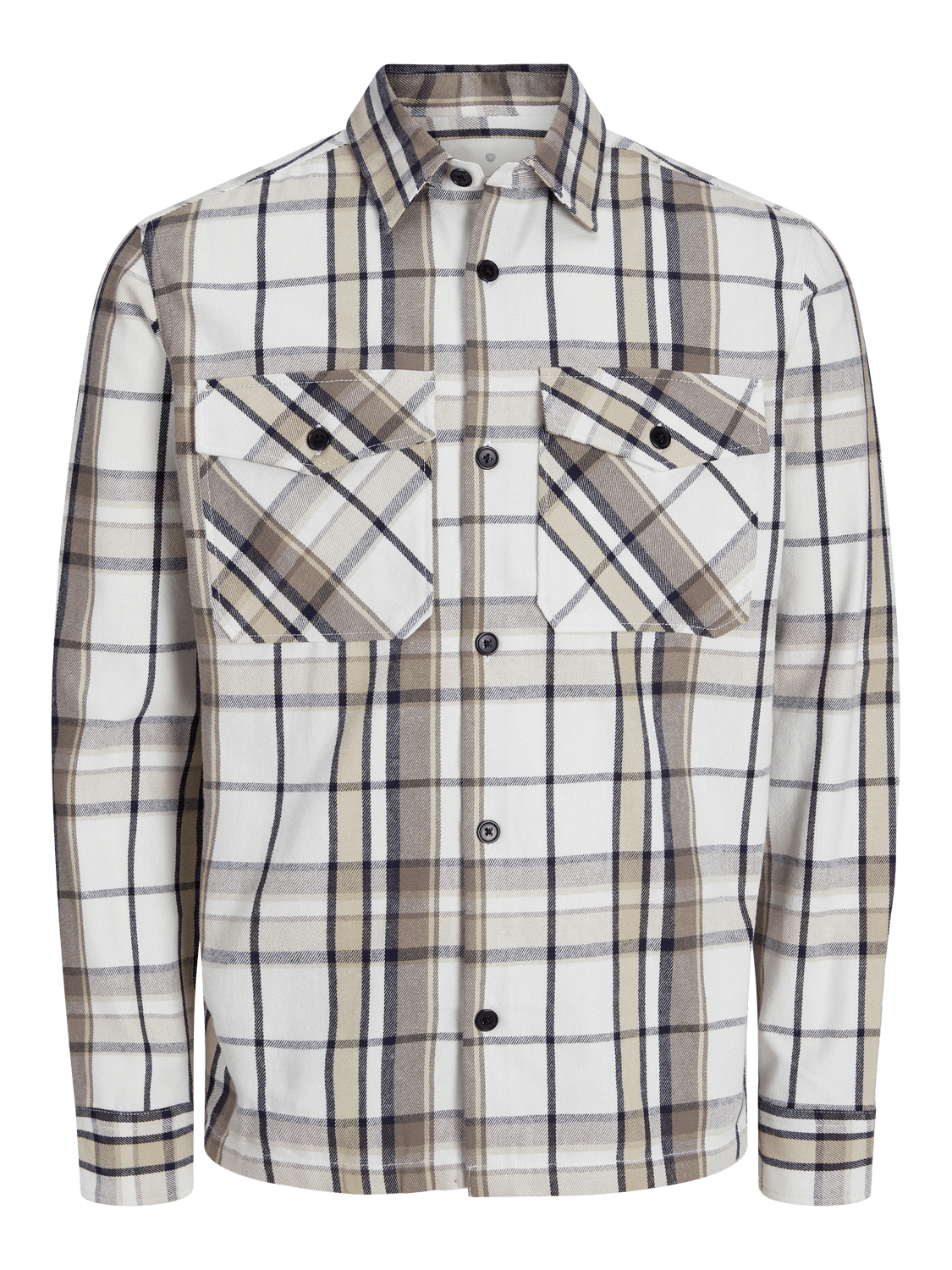 Sobrecamisa de cuadros marrón con bolsillos  - JPRCCROY