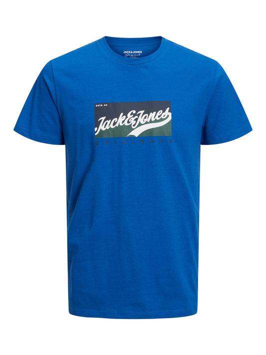 Camiseta de manga corta con logo azul BECKSS