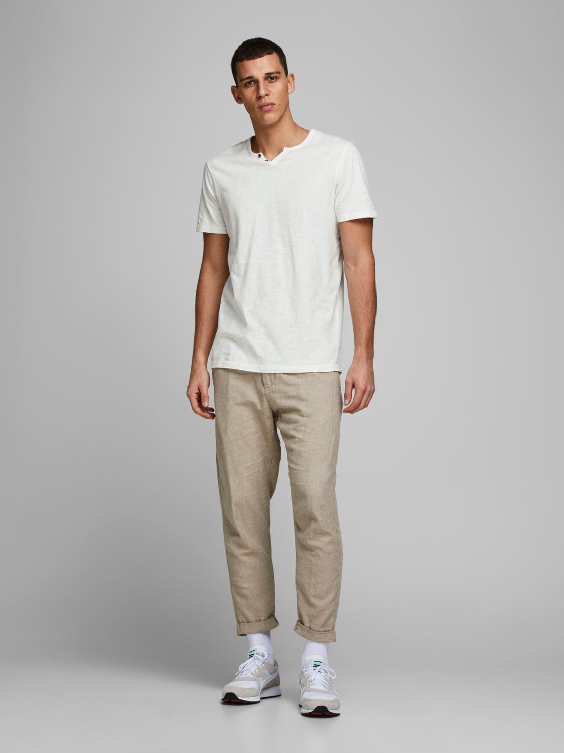 Camiseta cuello pico Blanca - SPLIT