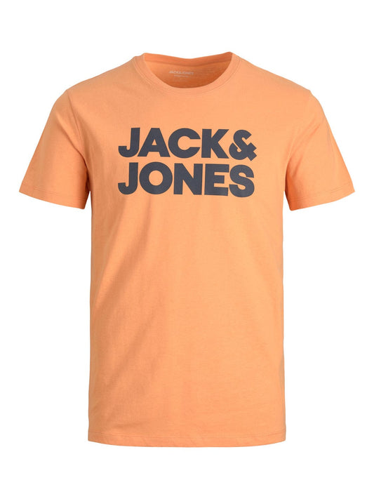 Camiseta de manga corta con logo delantero naranja - JJECORP