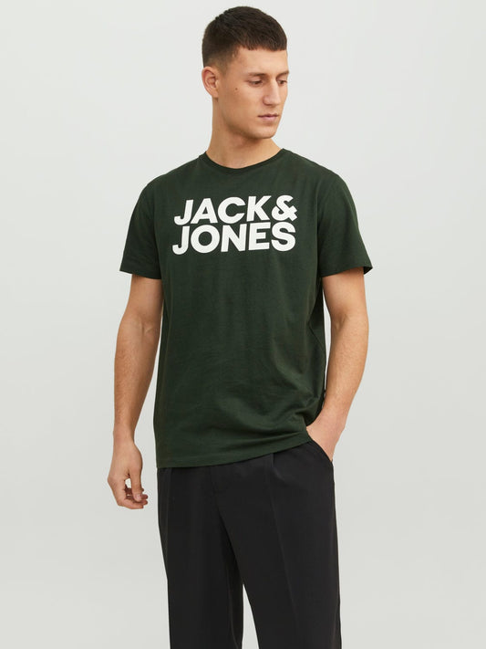 Camiseta manga corta logo verde -JJECORP