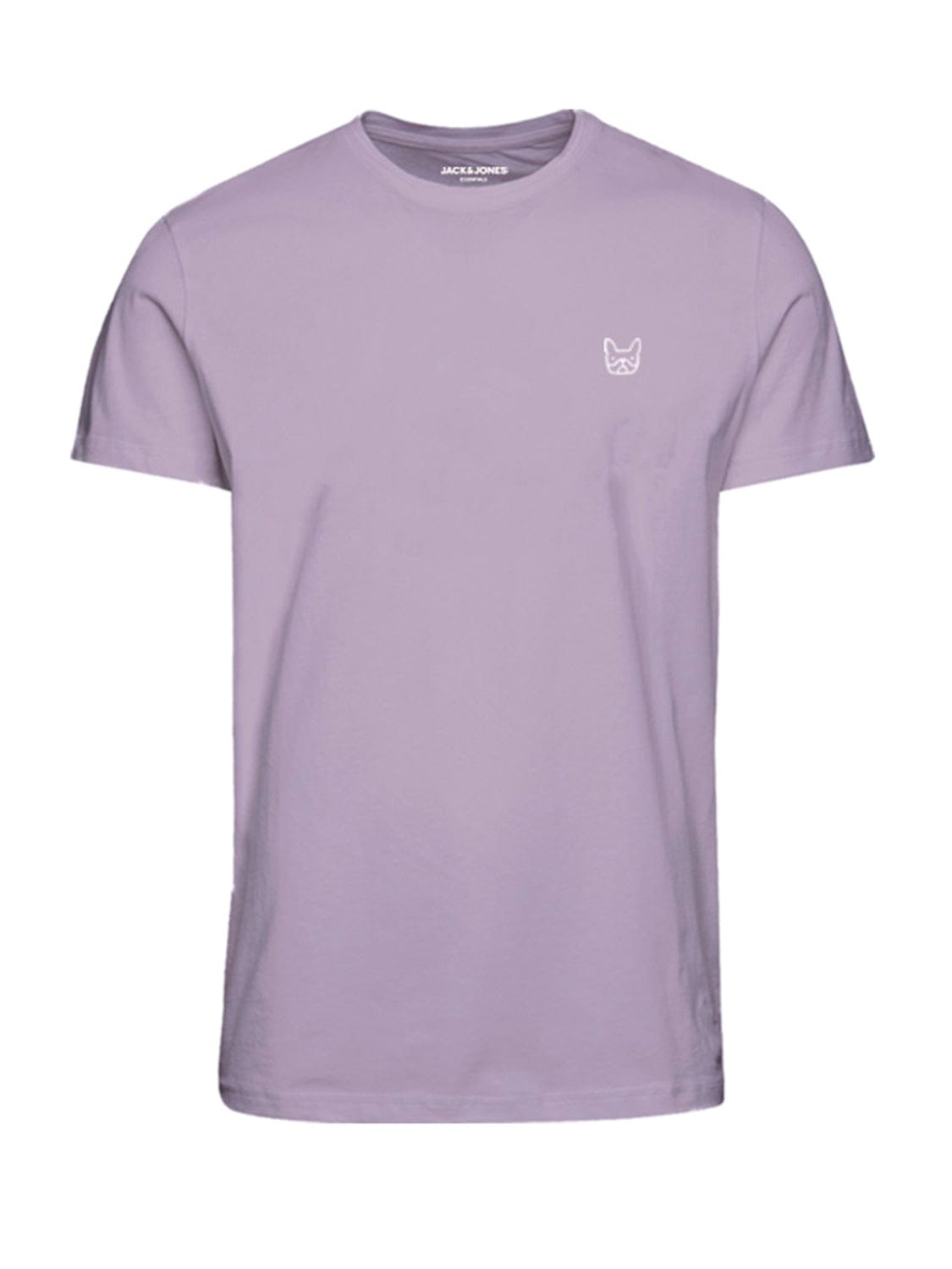Camiseta básica de algodón orgánico logo bordado lila - JJBASIC
