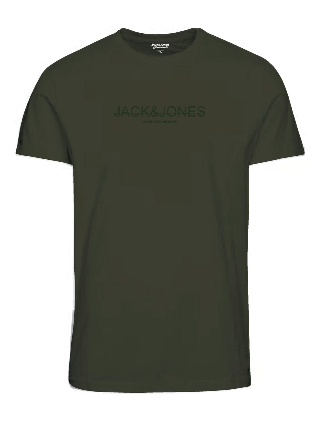 Camiseta básica de manga corta con logo - JORWAVEN Verde oscuro