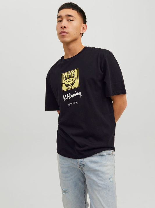 Camiseta de manga corta negra - KEITH HARING