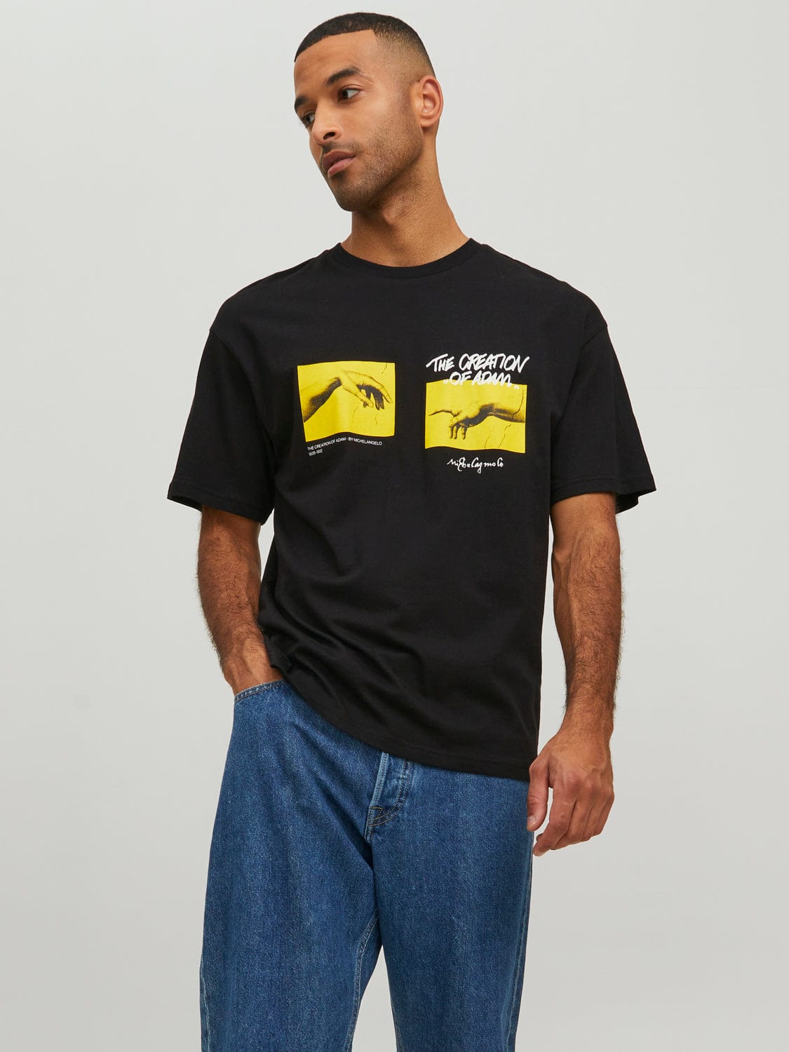 Camiseta de algodón con estampado negra - MASTERPIECE