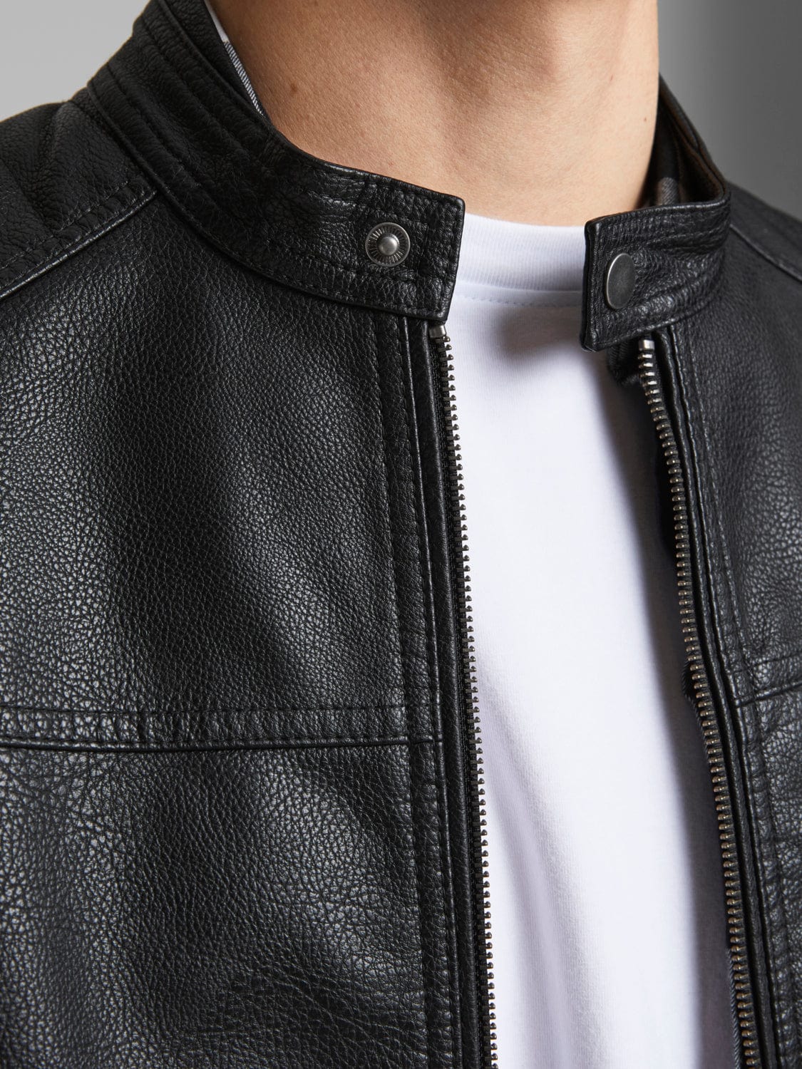 Chaqueta efecto piel negra - ROCKY