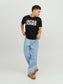 Camiseta manga corta logo en blanco - JJECORP Negro