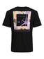 Camiseta de manga corta negra y morada - JCOFILO