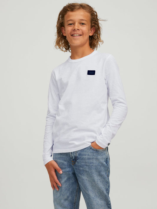 Camiseta JUNIOR algodón manga larga Blanca - CLASSIC
