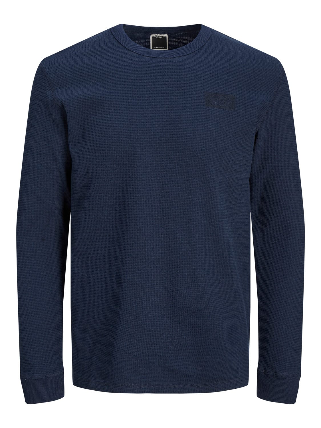 Camiseta de algodón de manga larga azul marino CLASSIC