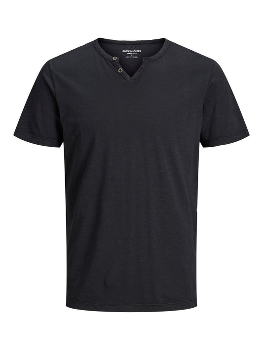 Camiseta cuello pico Negra - SPLIT
