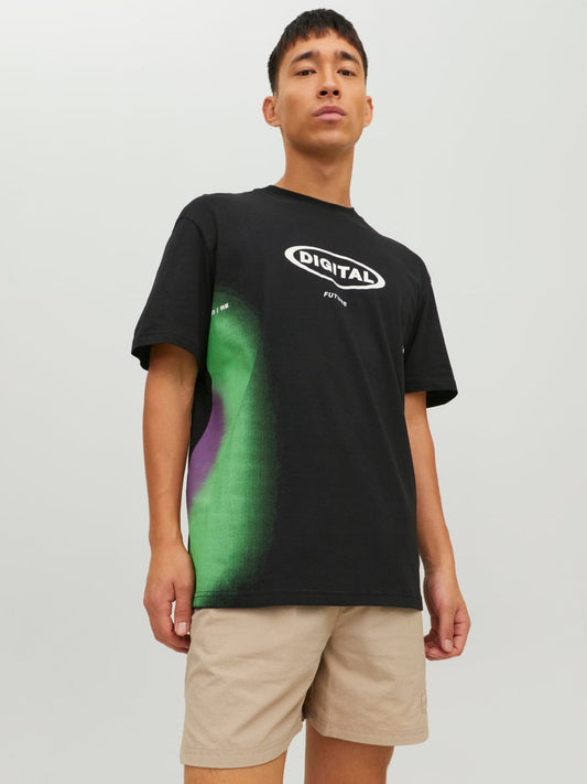 Camiseta manga corta negra - JCOUNNATURAL