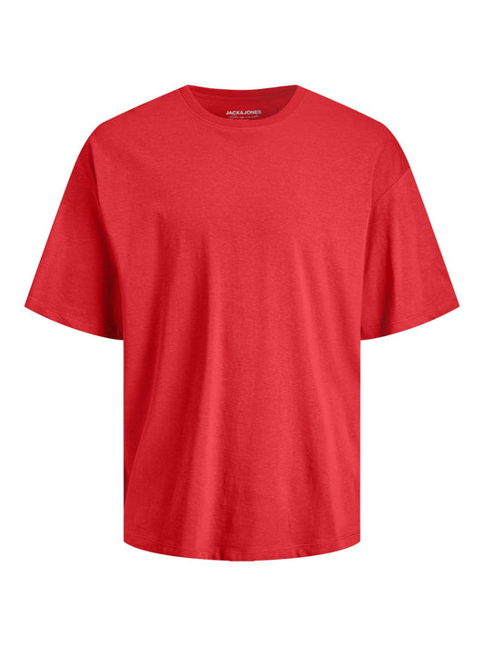 Camiseta hombre cuello redondo algodón rojo Rojo Brink
